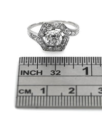 European Diamond Hexagon Bypass Ring
