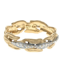 Foliate Motif Diamond Band