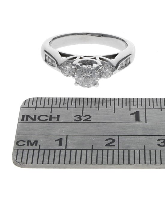 3 Stone Diamond Engagement Ring in White Gold