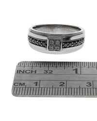 Gentlemans Black and White Diamond Band