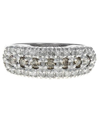 3-Row Diamond Tapered Band in White Gold