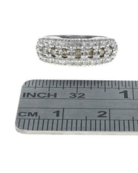 3-Row Diamond Tapered Band in White Gold