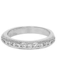 Diamond Milgrain Accent Band in White Gold