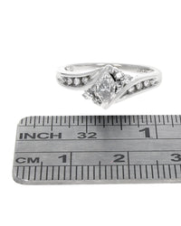 Diamond Bypass Engagement Ring in Yellow Gold