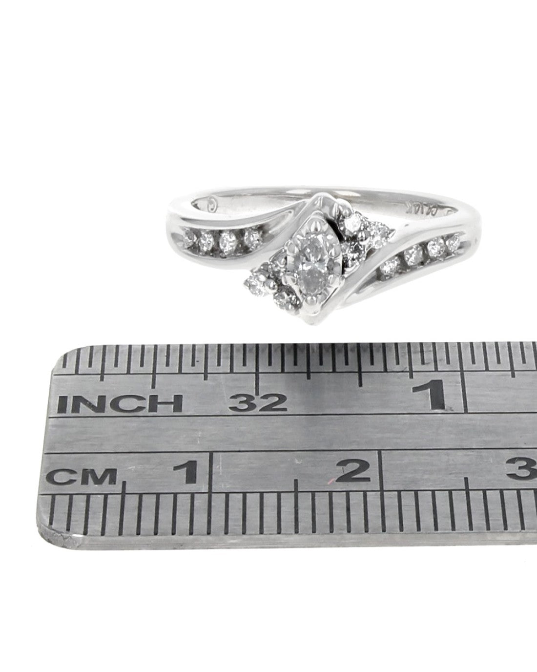 Diamond Bypass Engagement Ring in Yellow Gold