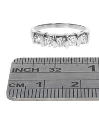 5 Stone Diamond Wedding Band in White Gold