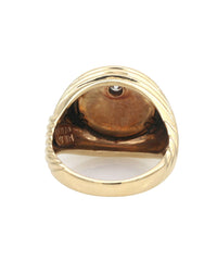 Gentlemans Diamond Solitaire Phoenix Rop Top Ring
