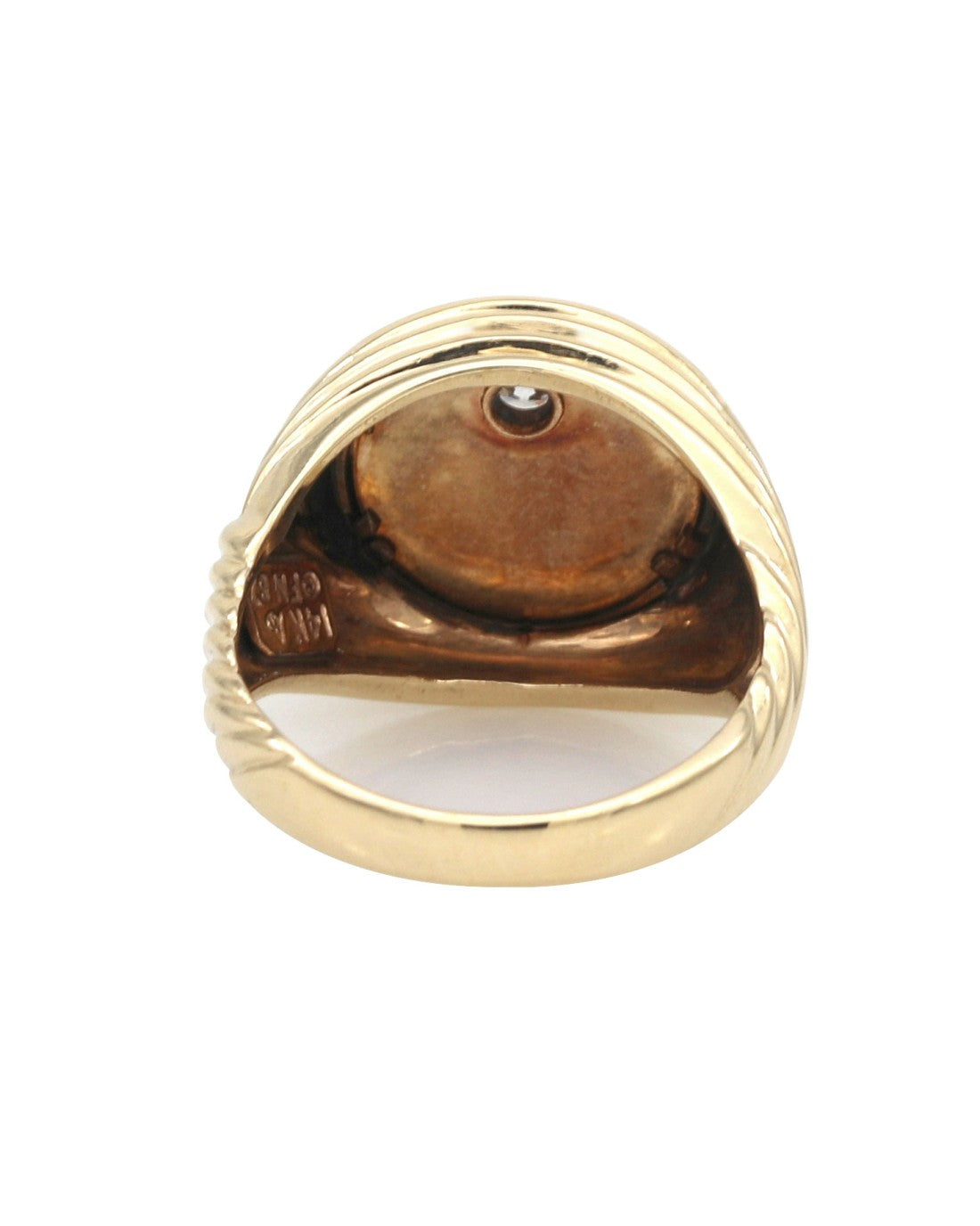 Gentlemans Diamond Solitaire Phoenix Rop Top Ring