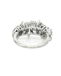 Marquise and Round Diamond 2 Row Ring