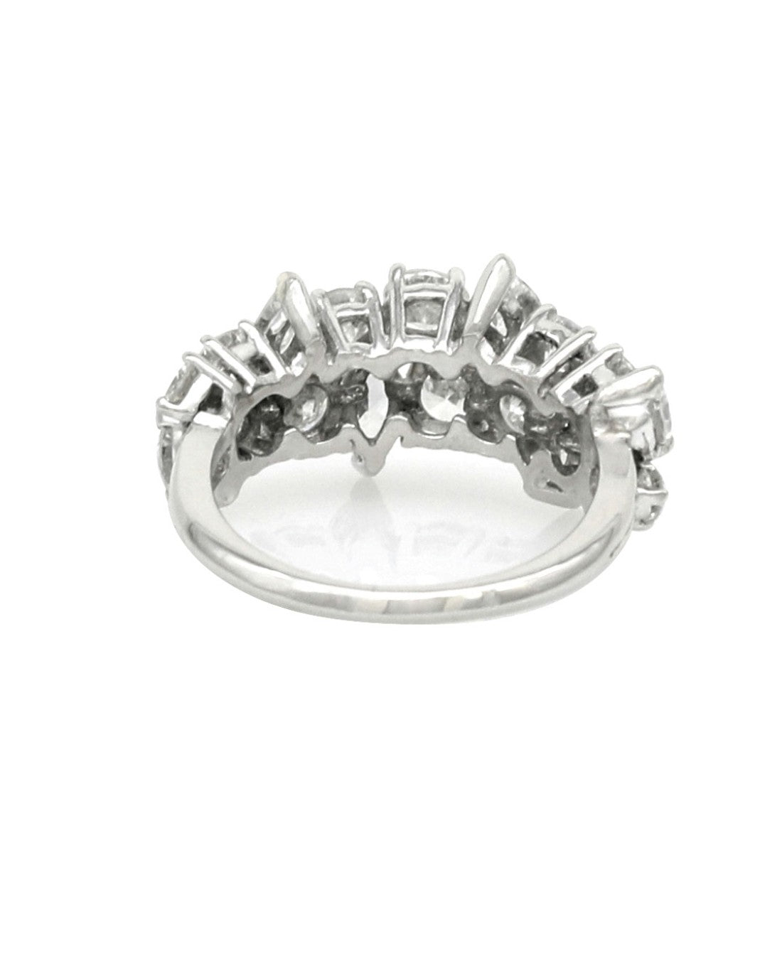 Marquise and Round Diamond 2 Row Ring