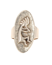 Elongated Oval Top Kokopelli Ring