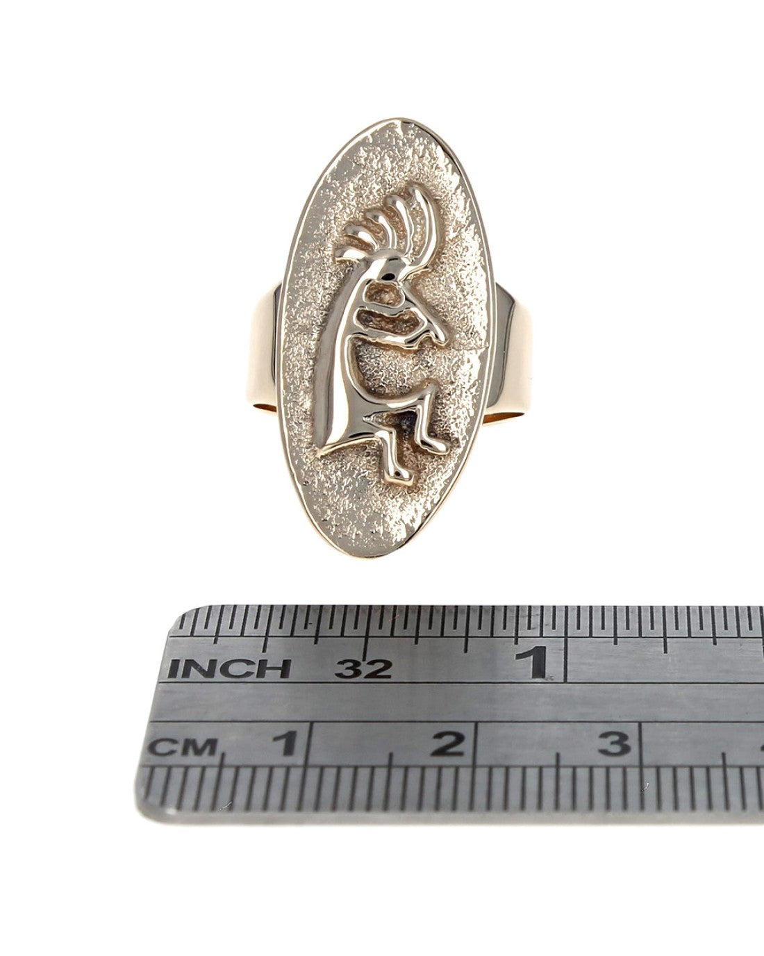Elongated Oval Top Kokopelli Ring