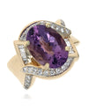 Oval Amethyst and Diamond Crossover Ring