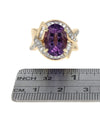 Oval Amethyst and Diamond Crossover Ring