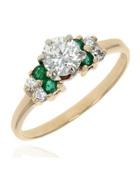 Emerald and Diamond Engagement Ring
