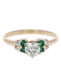Emerald and Diamond Engagement Ring