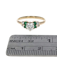 Emerald and Diamond Engagement Ring