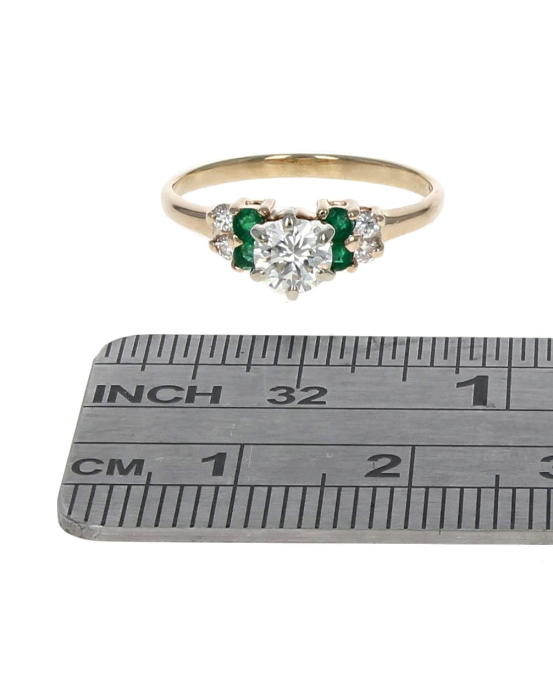 Emerald and Diamond Engagement Ring