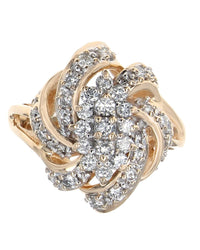 Diamond Pinwheel Cluster Ring in Yellow Gold