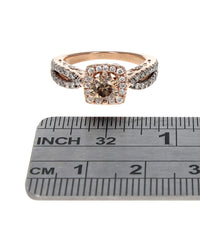 Diamond Square Halo Engagement Ring in Rose Gold
