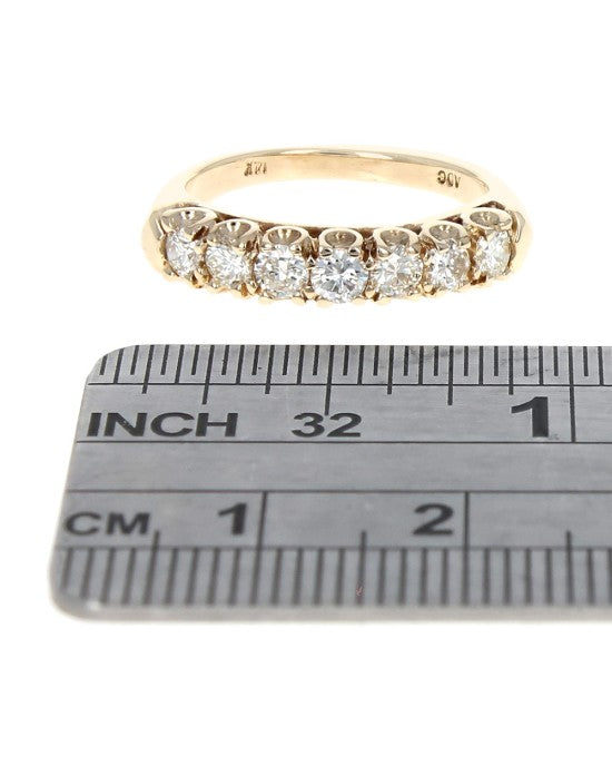 Diamond Scallop Edge Ring in Yellow Gold