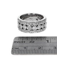3 Row Diamond Open Milgrain Band