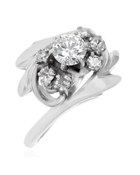 Diamond Bypass Foliate Ring