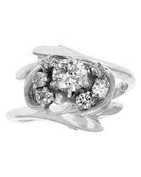Diamond Bypass Foliate Ring
