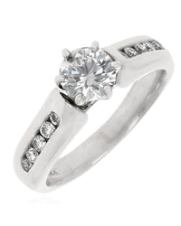 Round Diamond Engagement Ring in White Gold