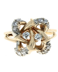 Diamond Swirl Crossover Ring
