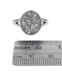 Mixed Cut Diamond Oval Top Ring