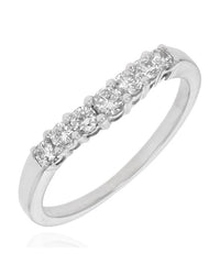 Diamond Chevron Ring Guard in White Gold