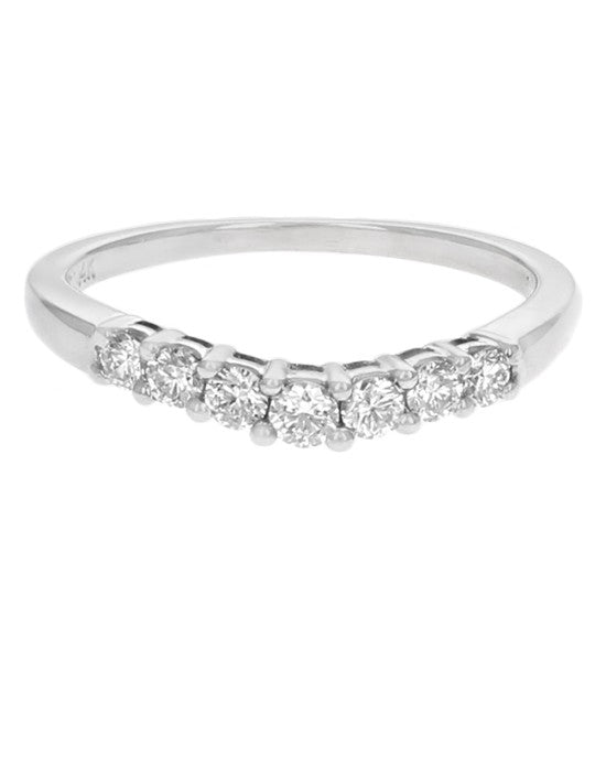 Diamond Chevron Ring Guard in White Gold