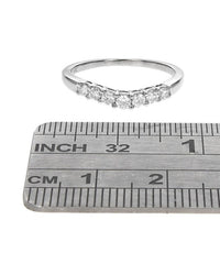 Diamond Chevron Ring Guard in White Gold