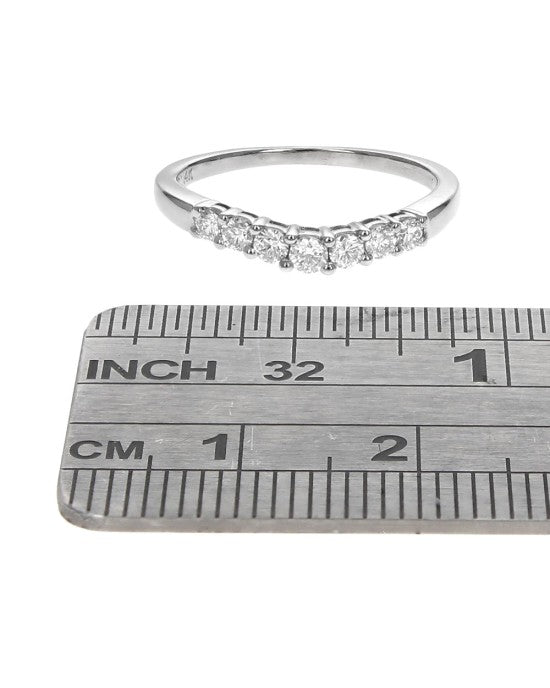 Diamond Chevron Ring Guard in White Gold