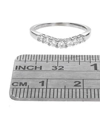 Diamond Chevron Ring Guard in White Gold