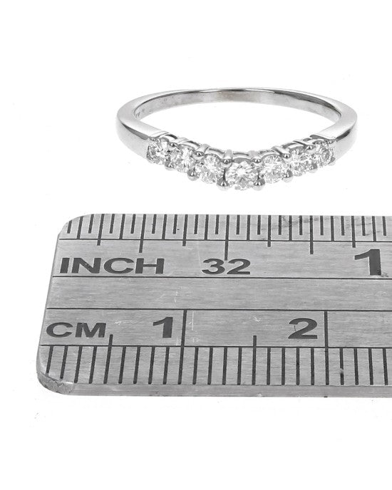 Diamond Chevron Ring Guard in White Gold
