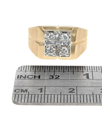 Gentlemans Diamond Square Top Ring
