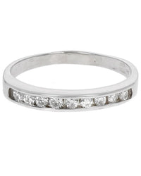 Round Diamond Band in White Gold