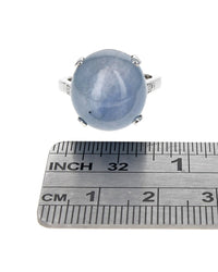 Blue Star Sapphire and Diamond Accent Ring