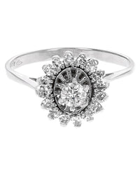 Diamond Halo Ring in White Gold