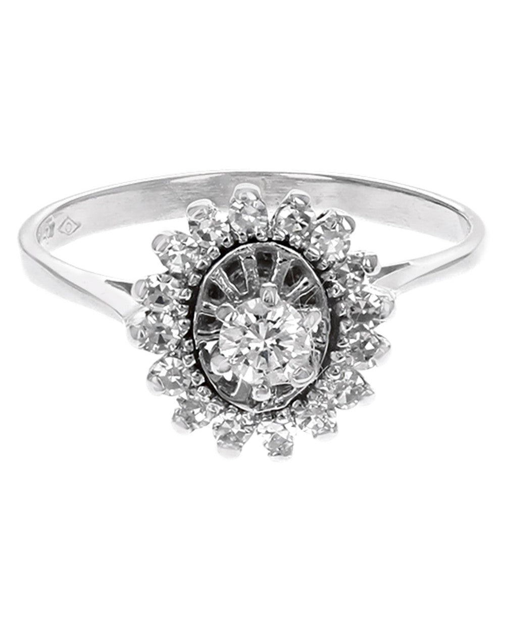 Diamond Halo Ring in White Gold