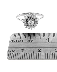 Diamond Halo Ring in White Gold
