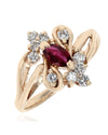 Ruby and Diamond Cluster Ring
