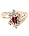 Ruby and Diamond Cluster Ring