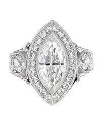 GIA Certified Marquise Cut Diamond Solitaire Ring in Platinum