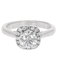 GIA Certified Round Brilliant Cut Diamond Solitaire Ring in 14KW