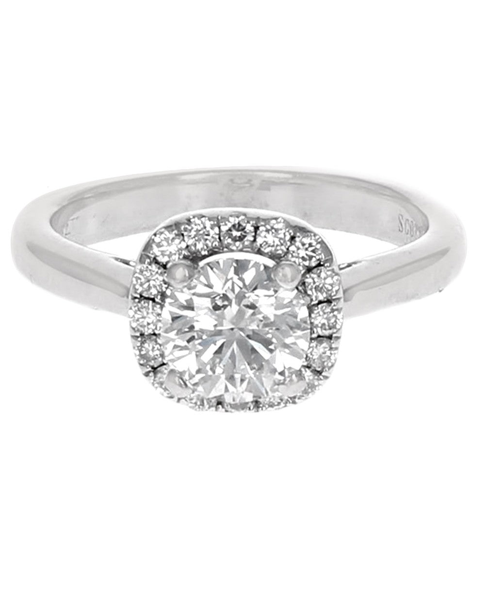 GIA Certified Round Brilliant Cut Diamond Solitaire Ring in 14KW