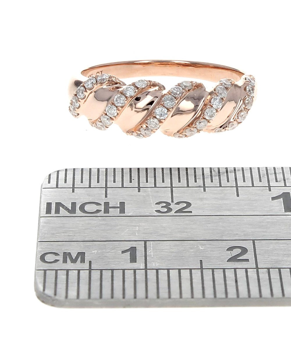Diamond Wave Ring in Rose Gold