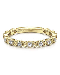 Gabriel & Co. Stackable Collection Diamond and Bead Spacer Ring